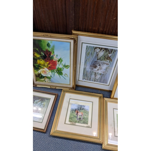 474 - Mixed pictures to include Paul Doyle limited edition prints, a Shirley Hawell still life watercolour... 