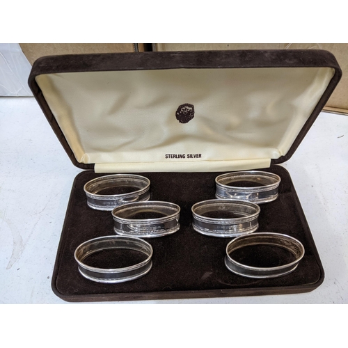 458 - A set of six modern silver napkin rings, 53g, boxed
Location: BWR If there is no condition report sh... 