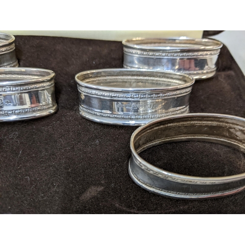 458 - A set of six modern silver napkin rings, 53g, boxed
Location: BWR If there is no condition report sh... 