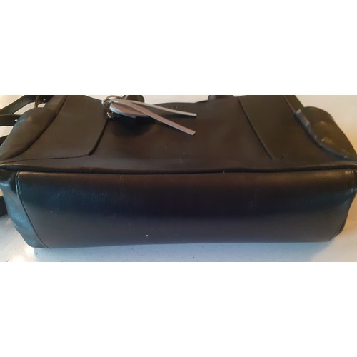 17 - Radley-2 black bags comprising a black leather handbag with leaf and dog toggle, hardly used, having... 