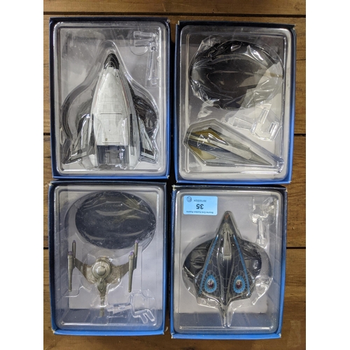 35 - Twelve Star Trek boxed space craft models to include Gorn Starship, U.T.S Aeon, Spaceplane OV-165, T... 