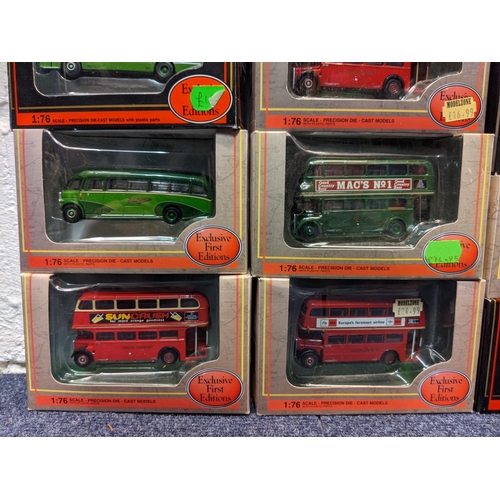 79 - A large collection of model buses to include Exclusive First Editions and later 00 gauge, together w... 