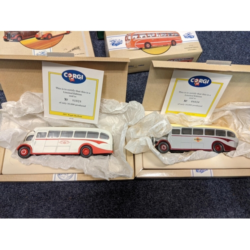 80 - Corgi model buses to include Routemaster buses and larger boxed models, two 1 AEC Regals, two Burlin... 