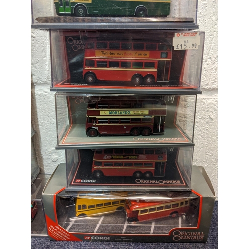 83 - A large collection of model buses from The Original Omnibus Company to include a Bristol K6A, a Weym... 