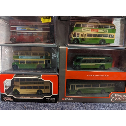 83 - A large collection of model buses from The Original Omnibus Company to include a Bristol K6A, a Weym... 