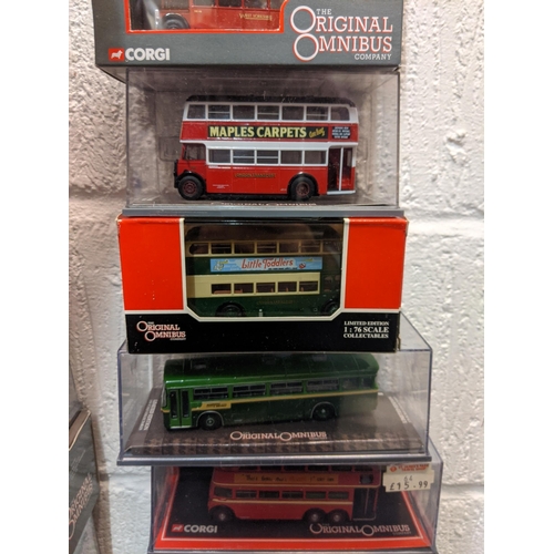 83 - A large collection of model buses from The Original Omnibus Company to include a Bristol K6A, a Weym... 