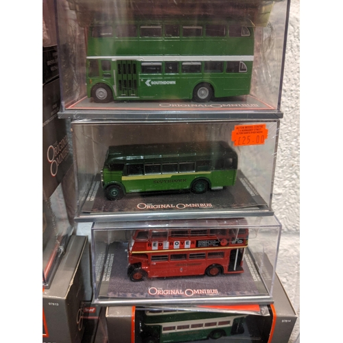 83 - A large collection of model buses from The Original Omnibus Company to include a Bristol K6A, a Weym... 