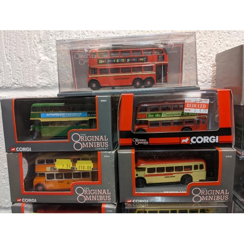 83 - A large collection of model buses from The Original Omnibus Company to include a Bristol K6A, a Weym... 