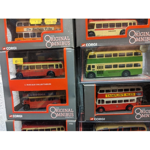 83 - A large collection of model buses from The Original Omnibus Company to include a Bristol K6A, a Weym... 