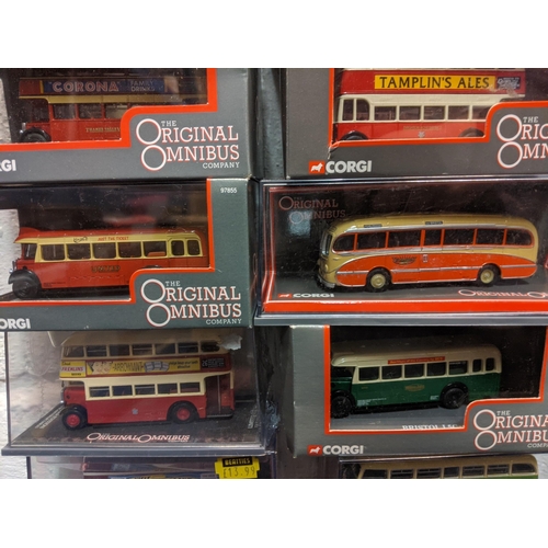 83 - A large collection of model buses from The Original Omnibus Company to include a Bristol K6A, a Weym... 