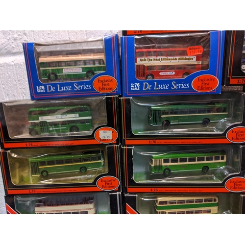 88 - Twenty-five boxed Exclusive First Edition model buses to include Bristol Lodekka PSV Circle Code 3 M... 