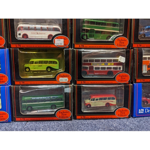 89 - Twenty-five boxed Exclusive First Edition model buses to include a Bristol, LS Bus Bristol DP Livery... 