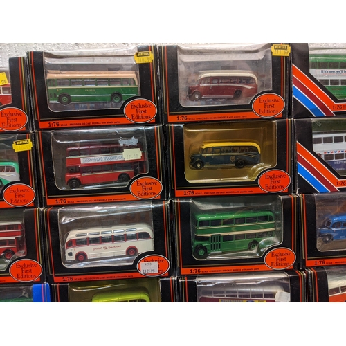 89 - Twenty-five boxed Exclusive First Edition model buses to include a Bristol, LS Bus Bristol DP Livery... 