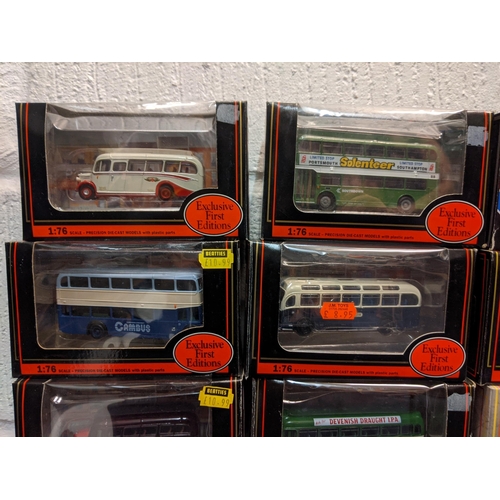 92 - Twenty-five boxed Exclusive First Edition model buses to include Bristol L6B Winover, Thames Valley ... 