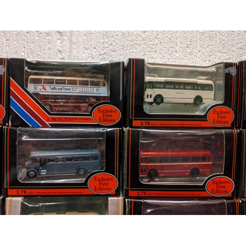 92 - Twenty-five boxed Exclusive First Edition model buses to include Bristol L6B Winover, Thames Valley ... 