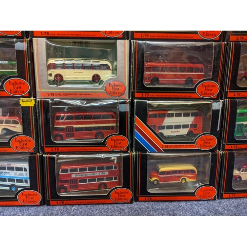 92 - Twenty-five boxed Exclusive First Edition model buses to include Bristol L6B Winover, Thames Valley ... 