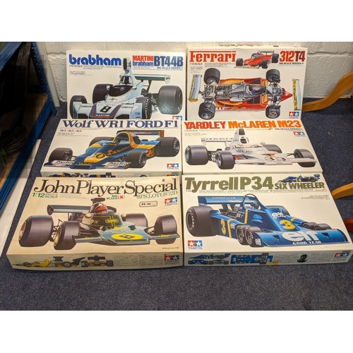 99 - ***THIS LOT HAS BEEN WITHDRAWN***Six Tamiya, boxed model racing car building kits, all Big Scale Ser... 