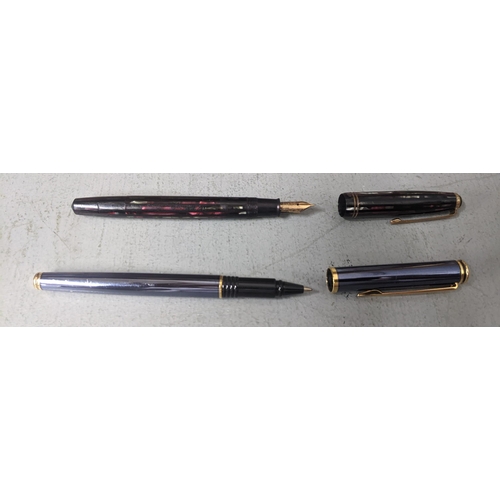 107 - Two unboxed pens to include a Parker fountain pen with a 14ct gold nib and a waterman ball point pen... 