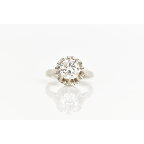 257 - A white gold diamond solitaire engagement ring, the brilliant cut diamond approx 1.4ct, approx clari... 