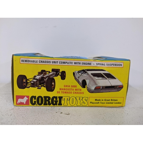 Two Corgi Toys - a Corgi 271 Ghia 5000 Mangusta with a De Tomaso