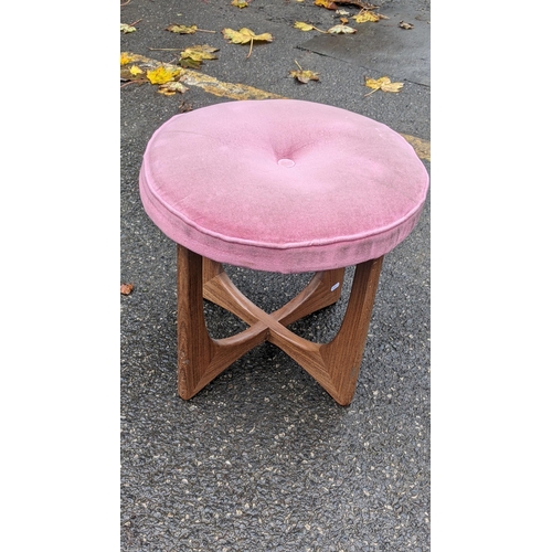 589 - A mid 20th century G-Plan Fresco teak dressing table stool, 43h x 46w
Location: RCON
If there is no ... 