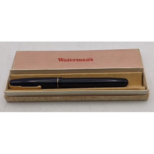 562 - A vintage Waterman's 502 self filling navy cased fountain pen, with original box
Location: CAB 5