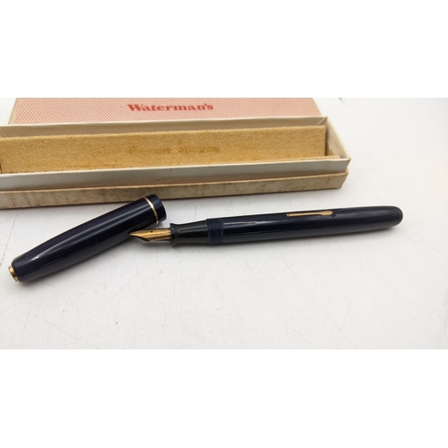 562 - A vintage Waterman's 502 self filling navy cased fountain pen, with original box
Location: CAB 5