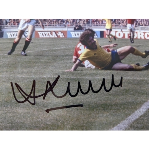 26 - Autographed Arsenal 12X8 photo colour, depicting the goals scored in Arsenal 3-1 victory over Manche... 