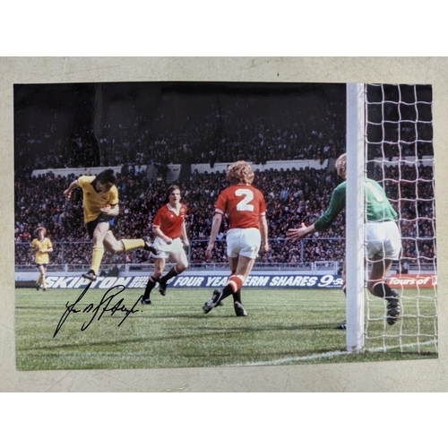 26 - Autographed Arsenal 12X8 photo colour, depicting the goals scored in Arsenal 3-1 victory over Manche... 