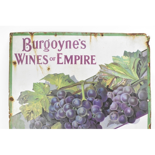 114 - A vintage Burgoyne's Wines Of Empire Tintara enamelled advertising sign, depicting a grape vine, bot... 