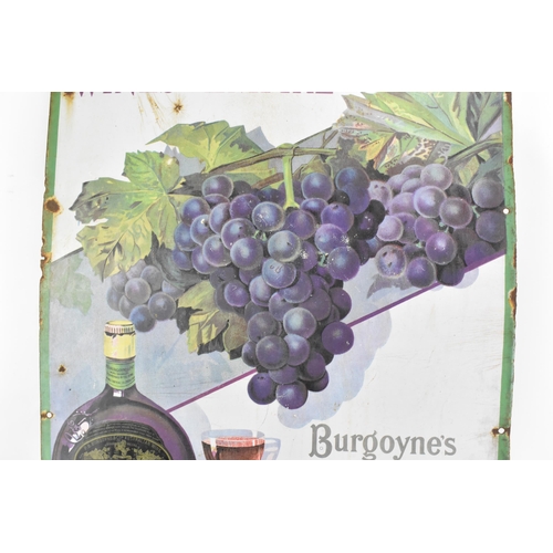 114 - A vintage Burgoyne's Wines Of Empire Tintara enamelled advertising sign, depicting a grape vine, bot... 