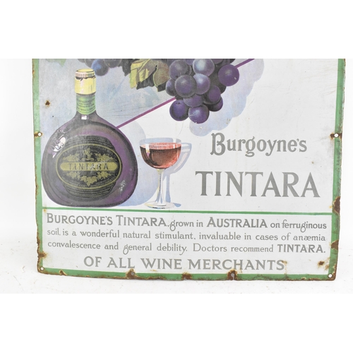 114 - A vintage Burgoyne's Wines Of Empire Tintara enamelled advertising sign, depicting a grape vine, bot... 