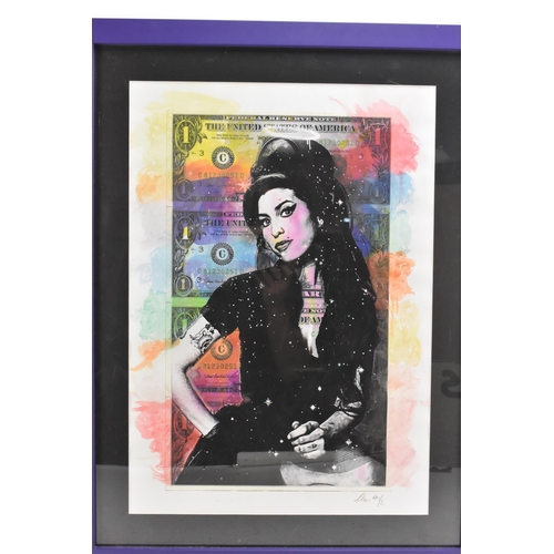 123 - Chris Boyle (B.1977) -  An artists proof limited edition Amy Winehouse rainbow money art sheet print... 