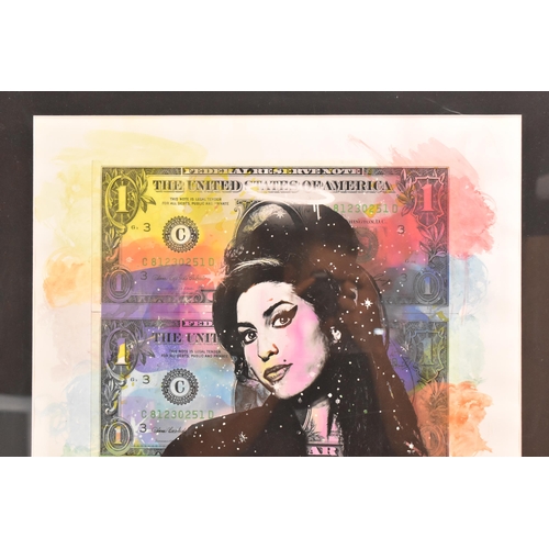 123 - Chris Boyle (B.1977) -  An artists proof limited edition Amy Winehouse rainbow money art sheet print... 