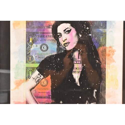 123 - Chris Boyle (B.1977) -  An artists proof limited edition Amy Winehouse rainbow money art sheet print... 