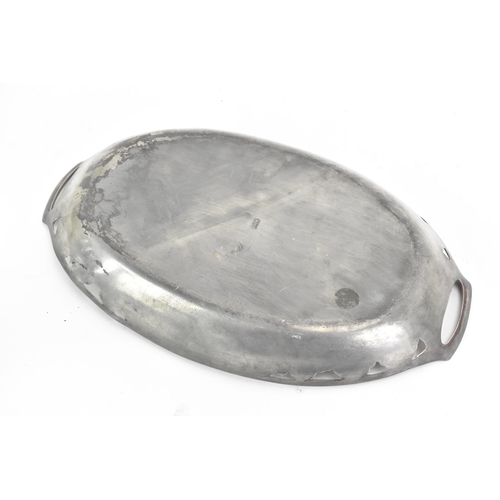 136 - Mixed late 19th/early 20th century pewter to include an 'Osiris' stylised floral designed bowl, stam... 