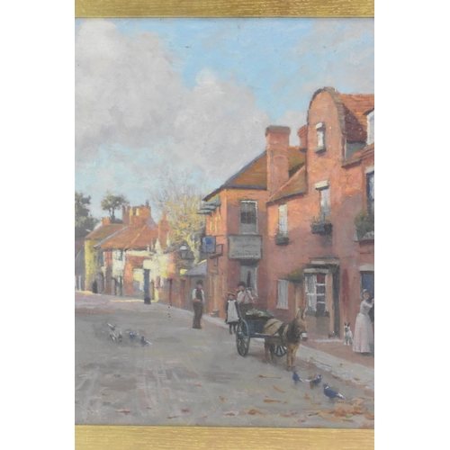 150 - Tom Trythall Rowe (1858-1937) An oil on canvas, 'St Peter's Street, Marlow', signed to the lower lef... 