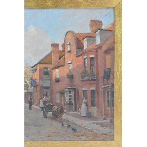 150 - Tom Trythall Rowe (1858-1937) An oil on canvas, 'St Peter's Street, Marlow', signed to the lower lef... 