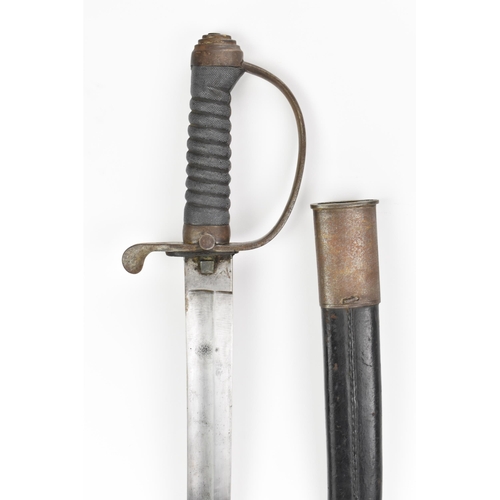 154 - A Victorian British Constabulary/Prison Warden short sword, with shagreen wired grip and D-form knuc... 