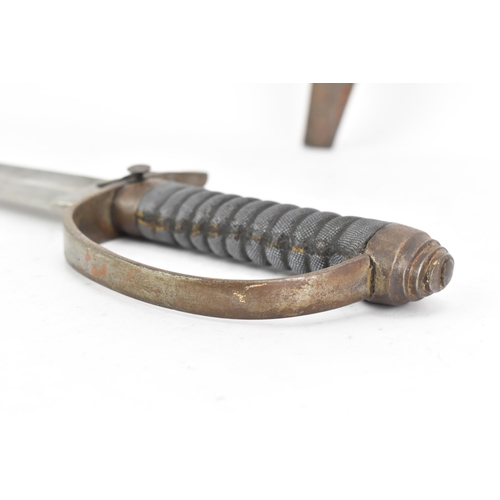 154 - A Victorian British Constabulary/Prison Warden short sword, with shagreen wired grip and D-form knuc... 