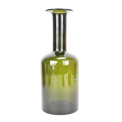 17 - Otto Brauer (1911-1984) for Holmegaard, 'Gulvvase' glass bottle vase in green, circa 1960s, Unmarked... 