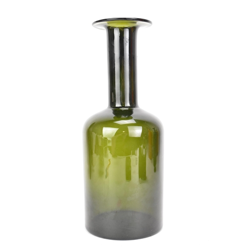 17 - Otto Brauer (1911-1984) for Holmegaard, 'Gulvvase' glass bottle vase in green, circa 1960s, Unmarked... 