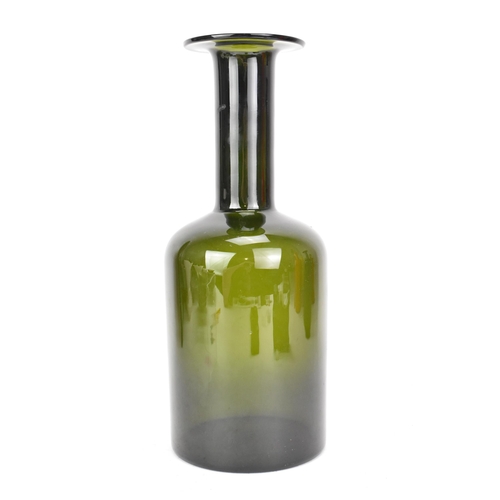 17 - Otto Brauer (1911-1984) for Holmegaard, 'Gulvvase' glass bottle vase in green, circa 1960s, Unmarked... 