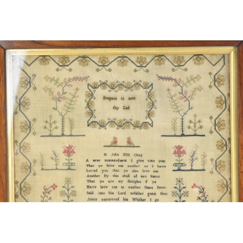 170 - A William IV needlework sampler, by Rosamond Chaplen Cleaver, aged 12 years, dated 1835, worked with... 