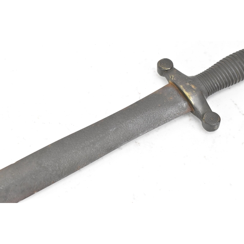 174 - A 19th Century 1831 pattern French Artillery short sword. Gladius type sword with a brass ribbed hil... 