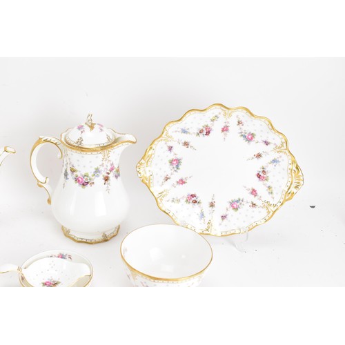 118 - A Royal Crown Derby Antoinette pattern tea and coffee service to include a hot water pot, tea pot, c... 