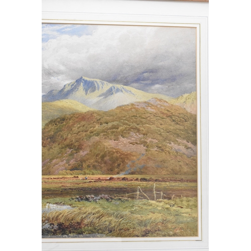 237 - Sutton Palmer (1854-1933) A watercolour a mountain landscape, signed to the lower left corner, 74cm ... 