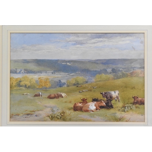 254 - Thomas Francis Wainewright (1794-1883) A watercolour entitled 'Great Marlow', depicting cows resting... 