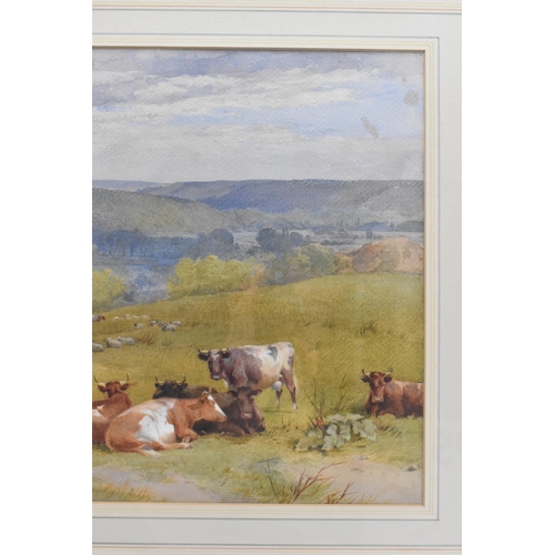 254 - Thomas Francis Wainewright (1794-1883) A watercolour entitled 'Great Marlow', depicting cows resting... 