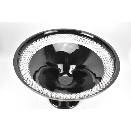 29 - A Waterford black lead crystal cut centre bowl, designed by John Rocha, of tapered form with a clear... 